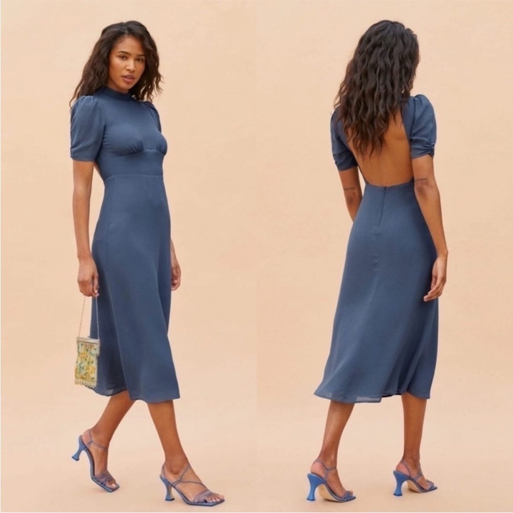 Elegant Blue Women's Dress